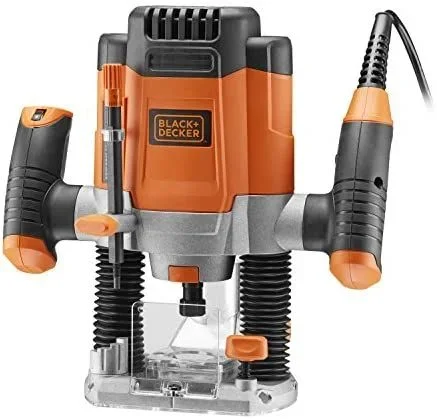 Black & Decker KW1200E-QS fresadora y desbastadora Negro, Naranja 28000 RPM 1200 W