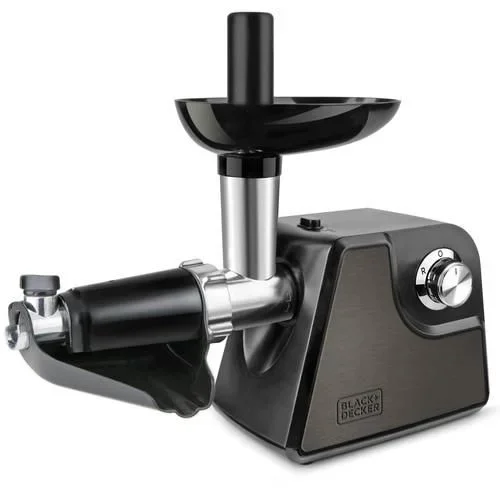 Black+Decker BXKM1000E Batidora amasadora 1000W con Bol 5.2L de acero inoxidable, 8 velocidades y función Turbo, Tapa protectora anti salpicaduras, Pies antideslizantes, Negro
