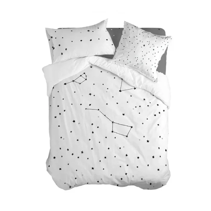 Blanc Constellation Funda Nórdica, Algodón, Individual, 140x200x1 cm