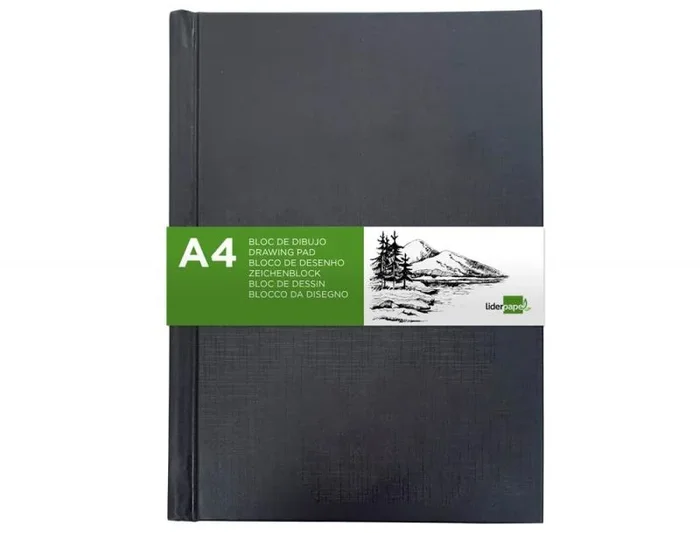 Bloc dibujo liderpapel esbozos encuadernado din a4 210×297 mm 100 hojas 100 g/m2 color negro