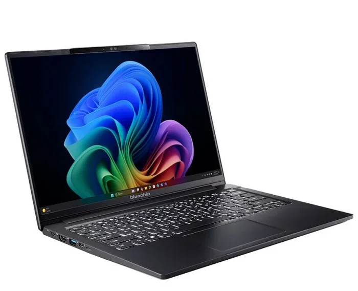 bluechip TRAVELline U14W17, Copilot+ PC Intel Core Ultra 5 135H Portátil 35,6 cm (14″) 16 GB LPDDR5x-SDRAM 500 GB SSD Wi-Fi 7 (802.11be) Windows 11 Pro Negro