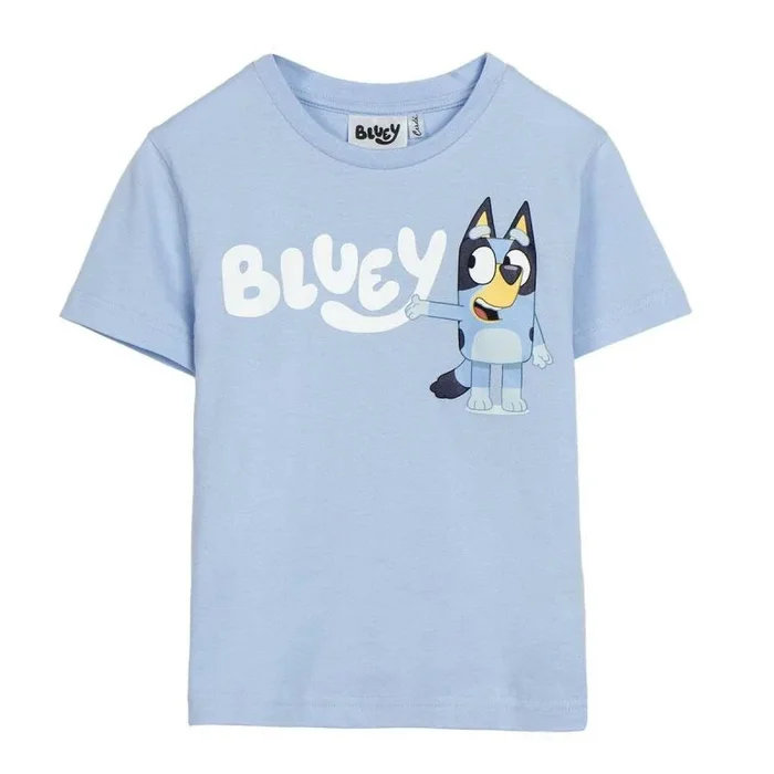 Bluey Camiseta de Manga Corta Infantil Azul Claro – Marca EAN: 8445484498141 – Talla: 4 Años