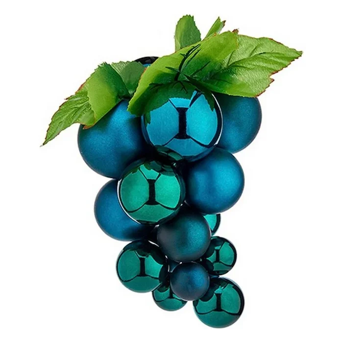 Bola de navidad uvas pequeño azul plástico 15 x 15 x 20 cm
