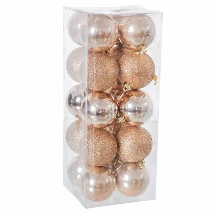 Bolas de navidad cobre plástico 6 x 6 x 6 cm (20 unidades)