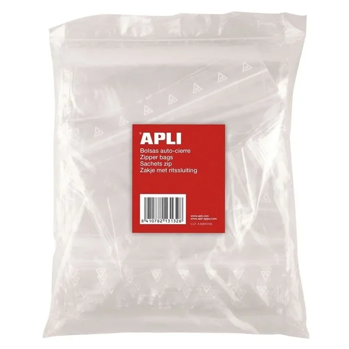 Bolsa con autocierre apli 13130/ 160 x 220mm/ 100 unidades