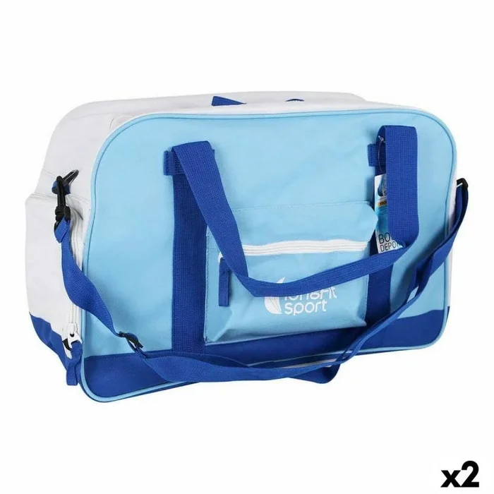 Bolsa de deporte con portazapatos longfit care azul/blanco (2 unidades)