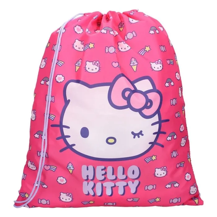 Bolsa de deporte Hello Kitty Follow The Rainbow, rojo, 44×36 cm