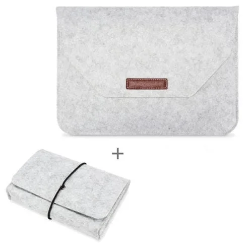 Bolsa de Manga Fieltro Portátil MacBook 13 Pulgadas con Almacenamiento de Energía (Gris)