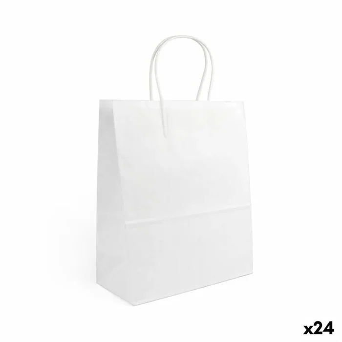 Bolsa de papel algon blanco 32 x 12 x 40 cm (24 unidades)