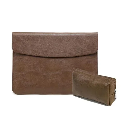 Bolso Forro Laptop Litchi MacBook Pro 16 A2141 Bolsa Forro Bolsa Poder (Marrón)