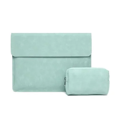 Bolso portátil Cuero de Oveja MacBook Pro 16 A2141 Bolsa de Forro y Fuente (Verde)