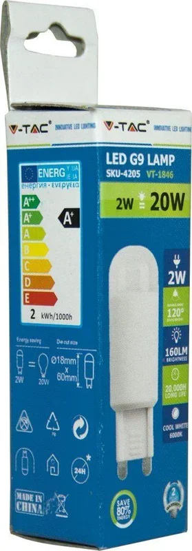 Bombilla LED G9 2W 230V 6000K