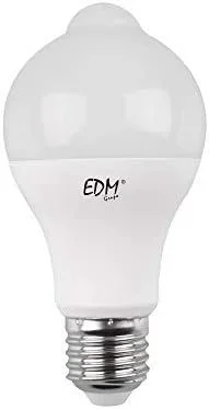 Bombilla standard led con «sensor de presencia y crepuscular» e27 12w 1055lm 3200k luz calida ø6x11cm edm