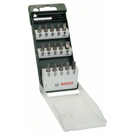 Bosch 2 609 255 977 – Juego estándar de puntas de destornillador de 16 piezas (HEX, PH, PZ, T)