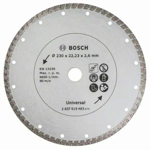Bosch 2607019483 – Disco de diamante para materiales de construcción turbo (diámetro de 230 mm)