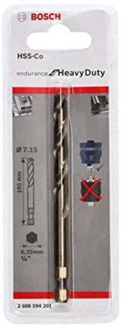 Bosch Professional Plus HSS-Co Broca centradora (conexión hexagonal, 7.15 x 105 mm, accesorios sierra de corona)