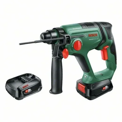 Bosch Taladro Percutor a Batería Universalhammer 18V (2 Baterías 2,5 Ah, Sistema De 18V; Taladrado/Taladrado con Percutor/Cincelado; Energía De Impacto De 2 J, SDS Plus, Maletín De Transporte)