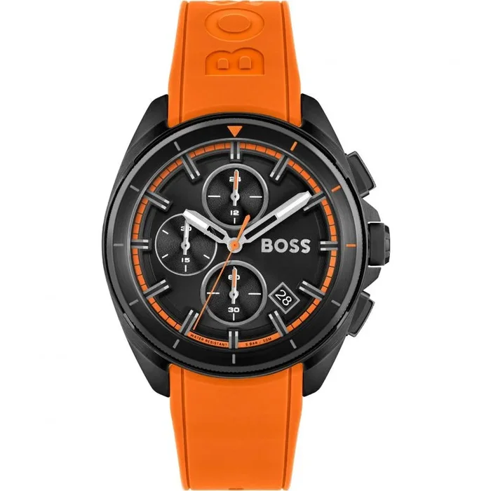 BOSS Reloj Cronógrafo de Cuarzo para Hombre con Correa en Silicona Color Naranja – 1513957