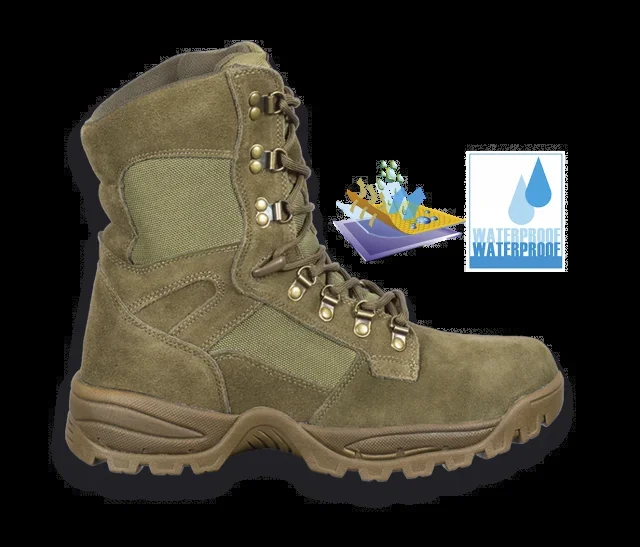 Botas Tacticas De Piel Taser Thunder Color Army, Tecnología Dintex Waterproof, Doble Cosido, Suela Con Agarre Perfecto, Talla 43