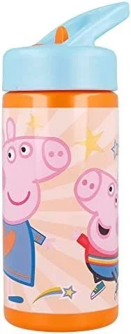 Botella de agua deportiva con pajita y asa incorporada de 410 ml de Peppa Pig