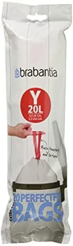 Brabantia Código Y Bolsas de basura formato rollo, 20 L, 20 bolsas