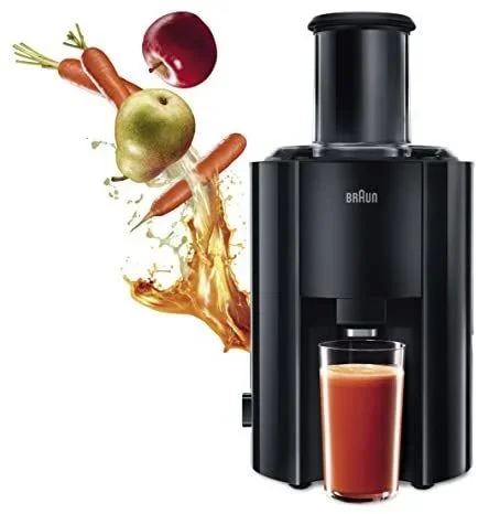 Braun J300 Multiquick Juicer – Licuadora Exprimidor, 800 w, 2 velocidades, jarra de zumo 1,25 l, negro
