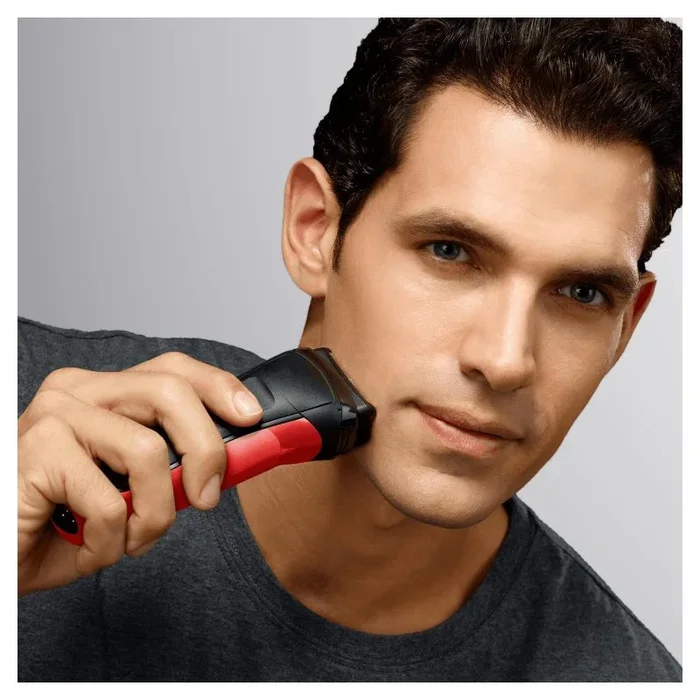 Braun Series 3 300s Máquina de afeitar de láminas Recortadora Negro, Rojo