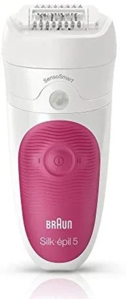 Braun Silk-épil 5 5/500 SensoSmart 1, Plástico, 2 Velocidades, Rosa, Blanco