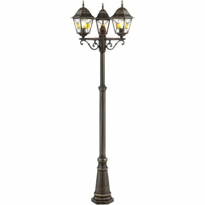 Brilliant | Farola exterior Janel 3 llamas negro oro | 3x A60, E27, 60W, apto para lámparas normales (no incluidas)