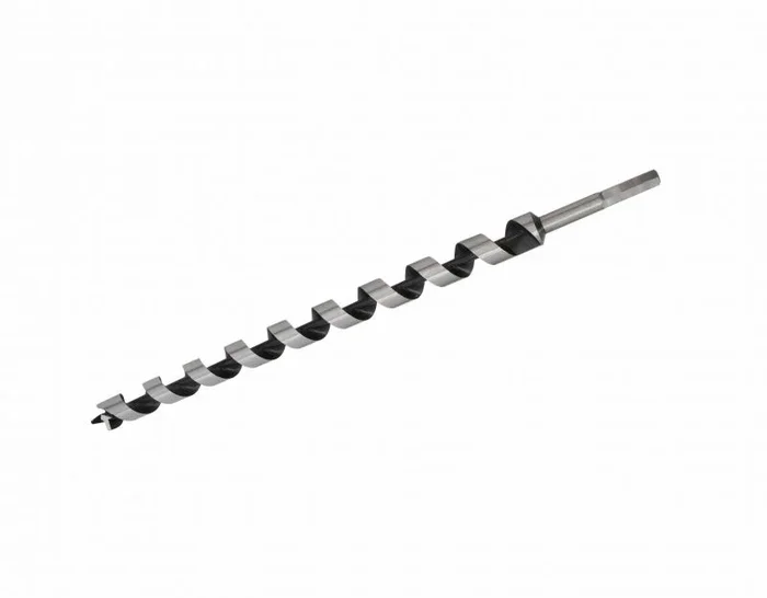Broca tipo barrena para madera Awtools, modelo 16,0x600mm, para perforaciones profundas precisas, punta autocentrante, espiral doble, ideal para carpintería profesional.