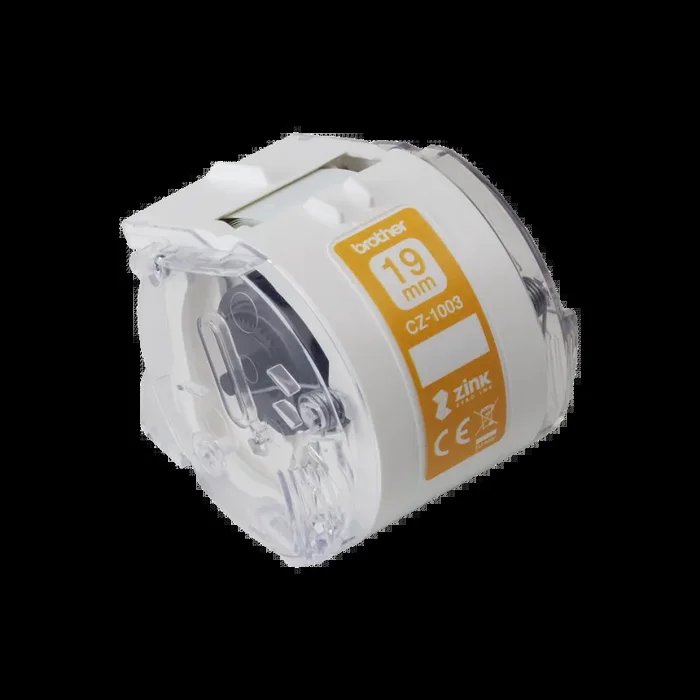 Brother CZ-1003 – Cintas para impresoras de etiquetas (CZ, inyección de tinta, VC-500W), amarillo, 19mm