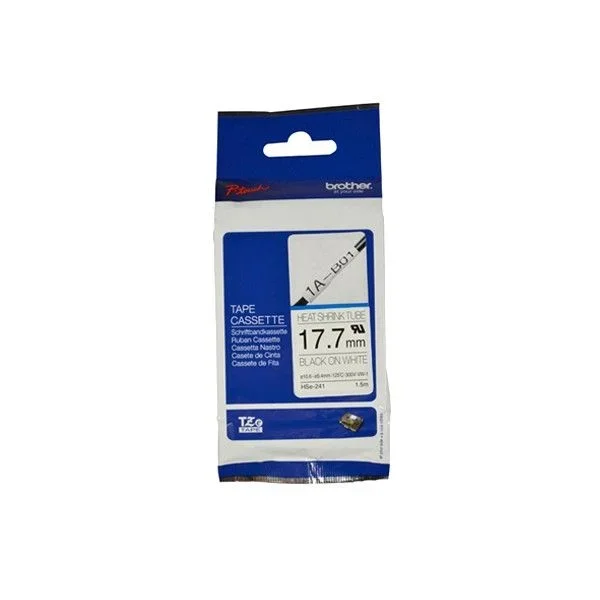 Brother HSe241 – Cinta tubo termorretráctil (ancho: 17,7 mm, longitud: 1,5 m, cable recomendado: Ø 5,4 mm a 10,6 mm)