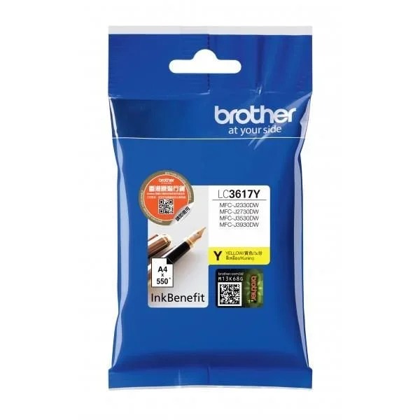 Brother LC-3617Y cartucho de tinta 1 pieza(s) Original Rendimiento estándar Amarillo