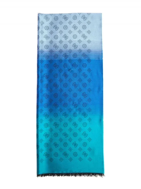 Bufanda textil para mujer Guess, color azul elegante, tamaño 80 x 190 cm, tejido suave y ligero, accesorio versátil para looks sofisticados