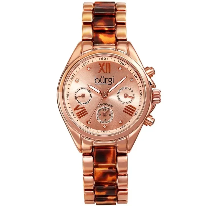 Burgi Reloj con movimiento cuarzo suizo BUR130RGBR 32.5 mm