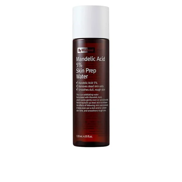 BY WISHTREND Ácido mandélico 5% agua de preparación de la piel, exfoliante suave para la piel facial, ideal para pieles sensibles|Ayuda a los poros obstruidos y la pigmentación (4.1 onzas líquidas(1))