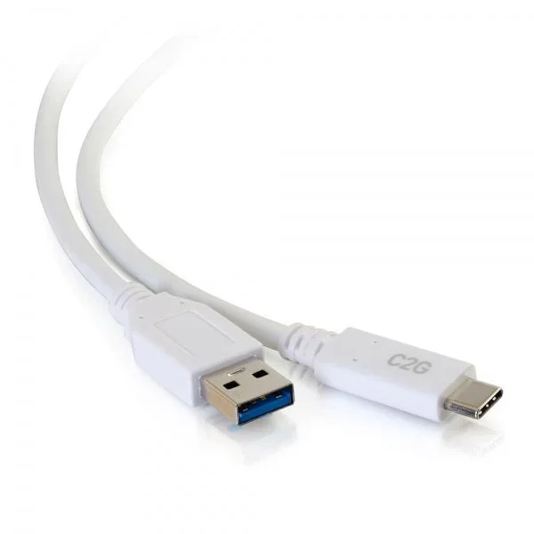 C2G Cable USB M/M, 5 Gbps, de USB-C® a USB-A SuperSpeed, 3 m – Blanco