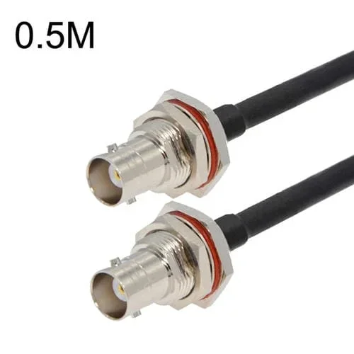 Cable Adaptador Coaxial BNC Hembra a BNC Hembra RG58, Longitud 0,5 m