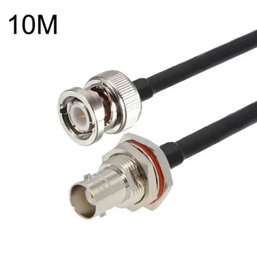 Cable Adaptador Coaxial BNC Hembra a BNC Macho RG58 Resistente al Agua Longitud 10 m