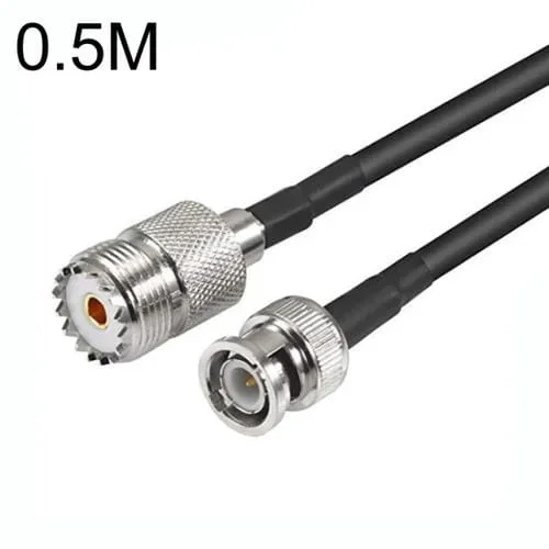 Cable Adaptador Coaxial BNC Macho a UHF Hembra RG58 Longitud 0,5 m