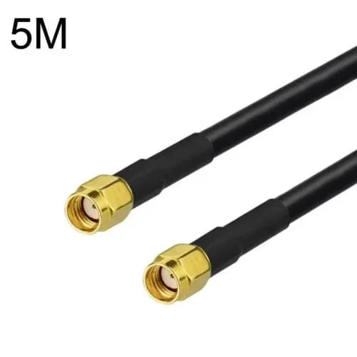 Cable Adaptador Coaxial Rp-Sma Macho a Rp-Sma Macho Rg58, Longitud 5 Metros