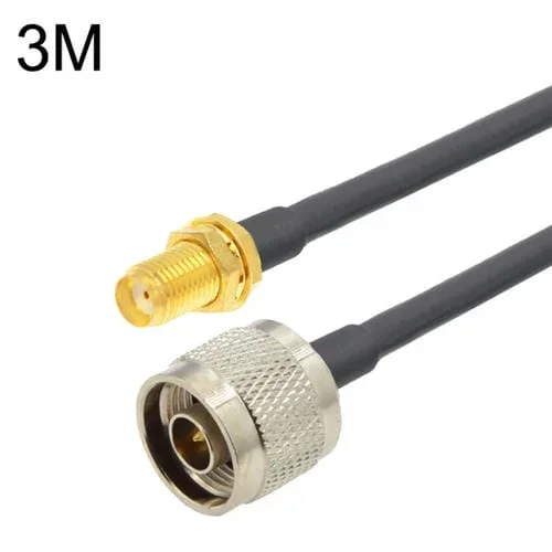 Cable Adaptador Coaxial SMA Hembra a N Macho RG58 Longitud 3 Metros