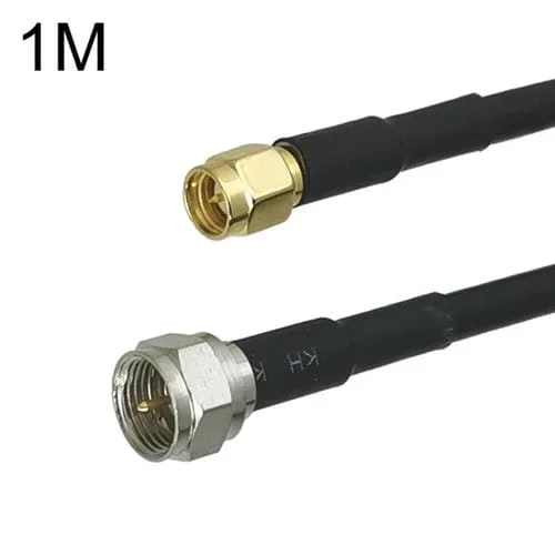 Cable Adaptador Coaxial SMA Macho a F TV Macho RG58, Longitud 1 Metro