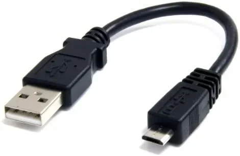 Cable Adaptador de 15cm USB A Macho a Micro USB B Macho para Teléfono Móvil Carga y Datos – Negro