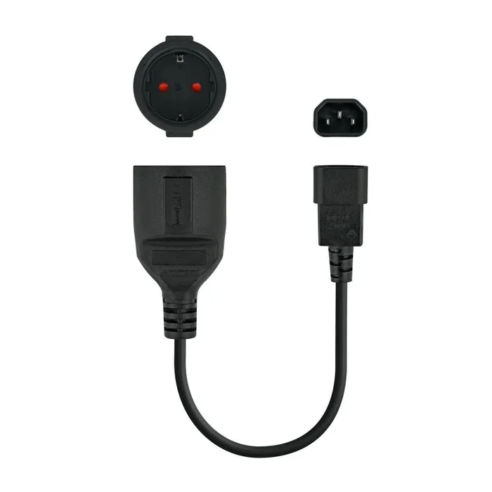 Cable Alimentacion C14 A Schuko Hembra 0,50m Nanocable 10.22.0902