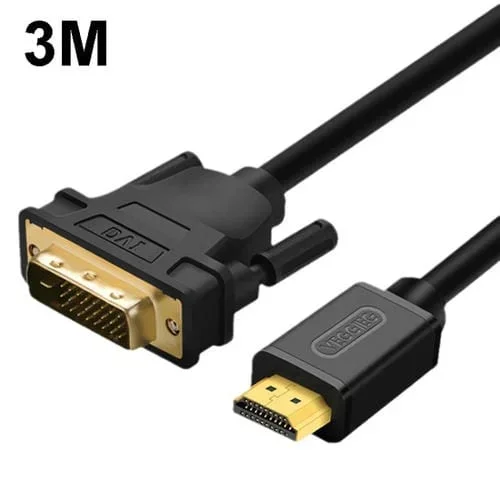 Cable Convertidor Veggieg HDMI a DVI para Computadora TV Monitor Intercambiable 3 Metros