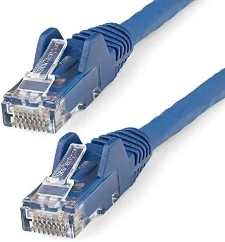 Cable de 10m CAT6 Ethernet – LSZH – Cable de Red RJ45 UTP de 10Gb – 650MHz – PoE de 100W – Latiguillo Snagless con Alivio de Tensión – sin Enganche – ETL – Azul (N6LPATCH10MBL)
