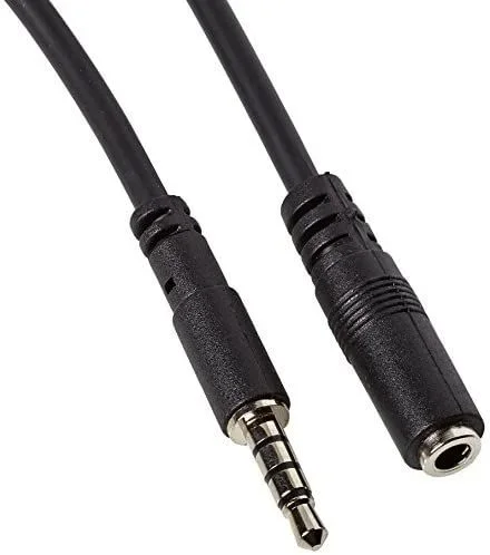 Cable de 2m de Extensión Alargador de Auriculares Headset Mini-Jack 3,5mm 4 pines Macho a Hembra