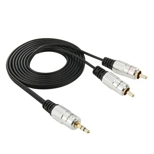 Cable de Audio Jack Estéreo 3,5mm a 2 RCA Macho, Longitud 1,5 Metros