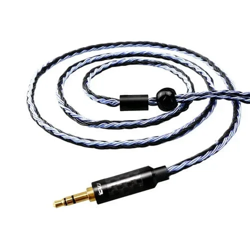 Cable de Auricular Cvj V3 1,2 M 16 Núcleos Chapado en Plata Estilo MMcx (Negro-Azul)